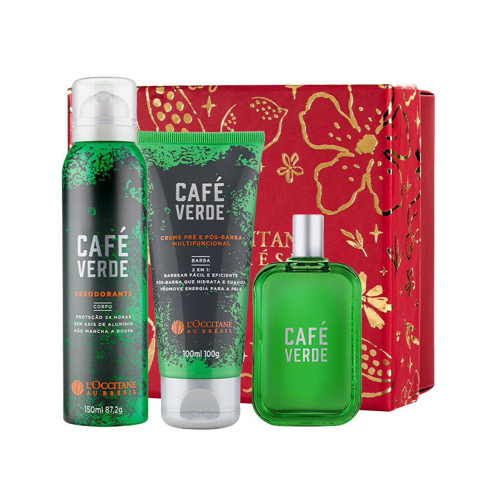 Presente Café Verde: Desodorante, Creme Multifuncional e Deo Colônia